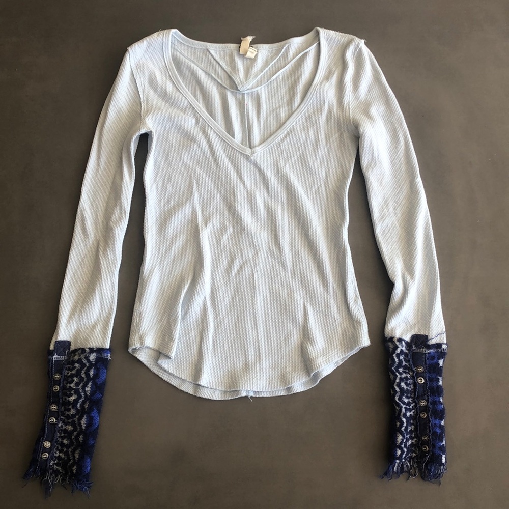 Blue Free People long sleeve shirt